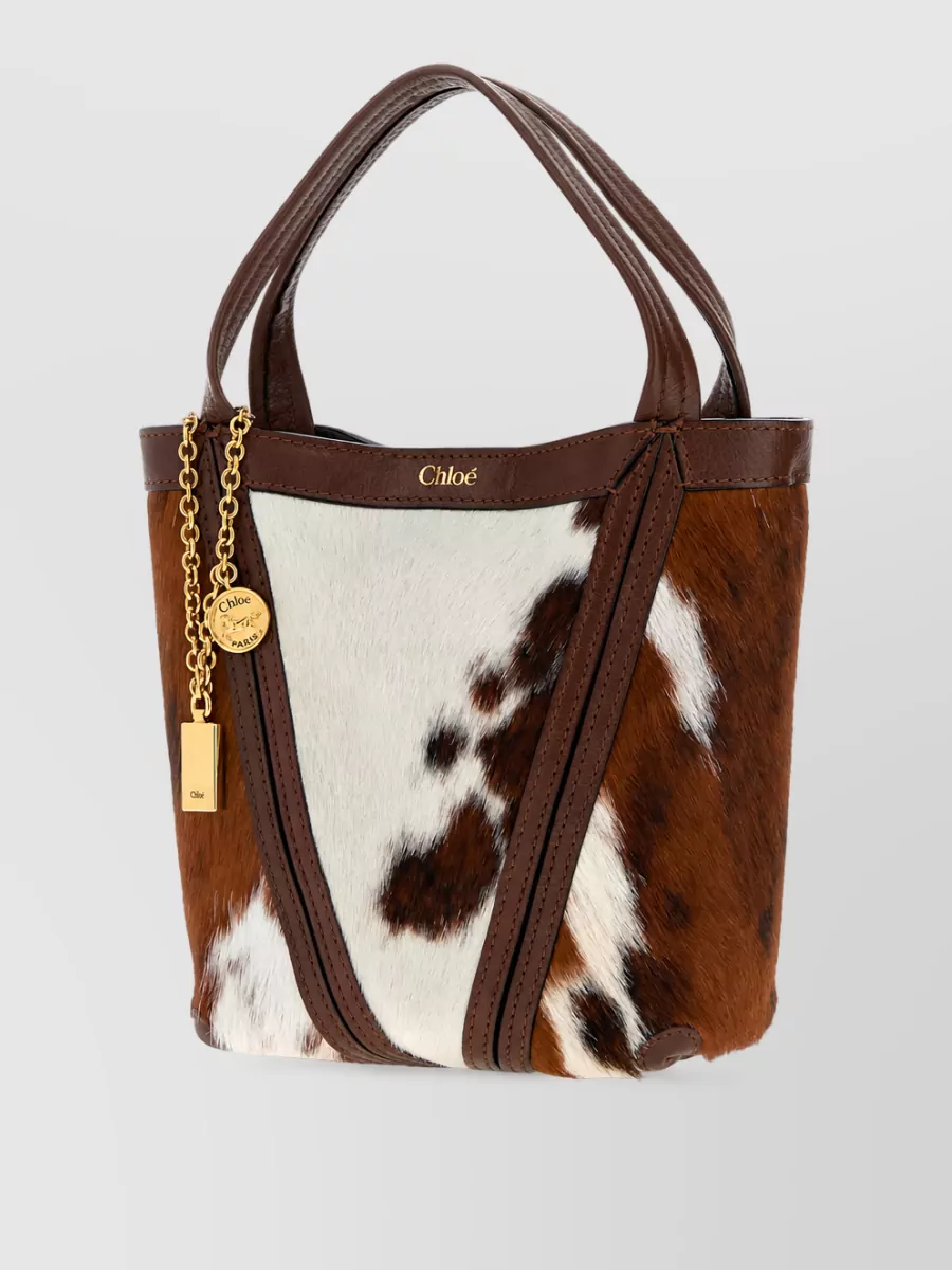 Chloé chloé spin small leather tote bag