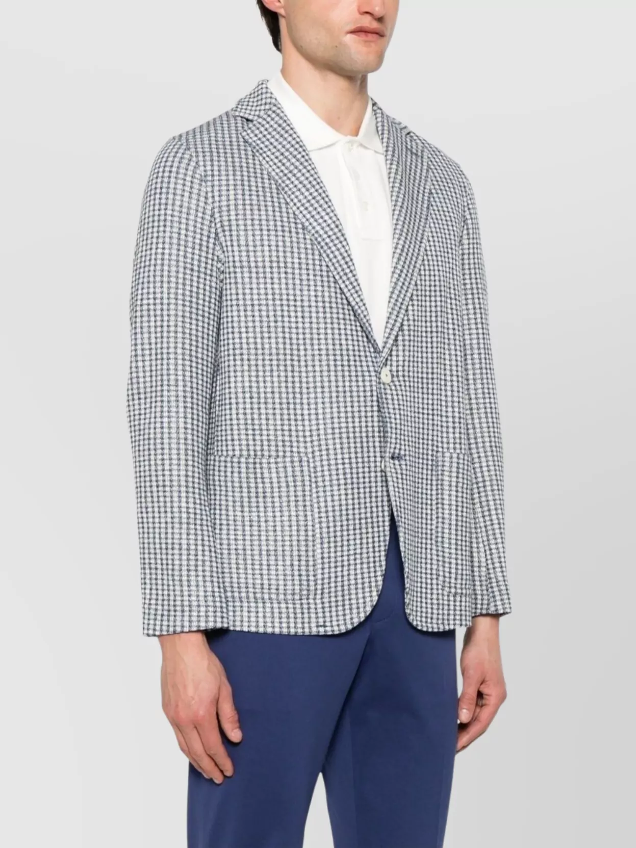 Circolo 1901 Checkered Cotton And Linen Blend Jacket
