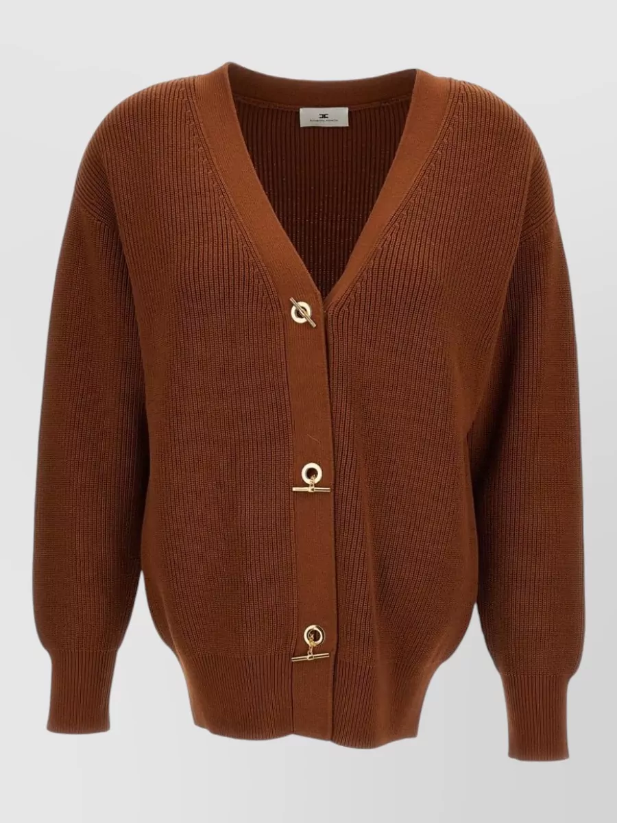Elisabetta Franchi Ribbed v-neck cardigan