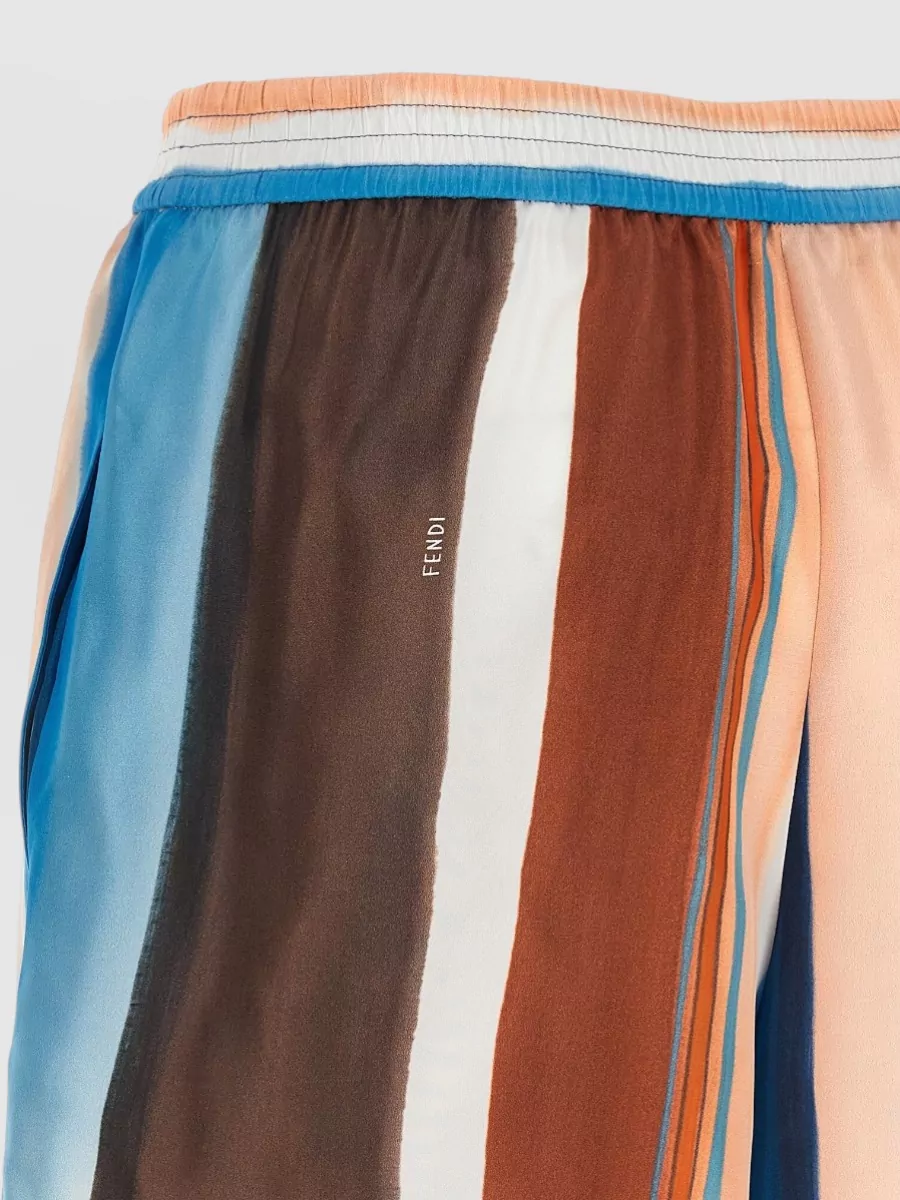 Fendi Silk Striped Shorts