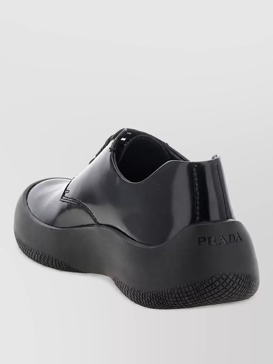 Prada Leather Lace-Up Derby Shoes