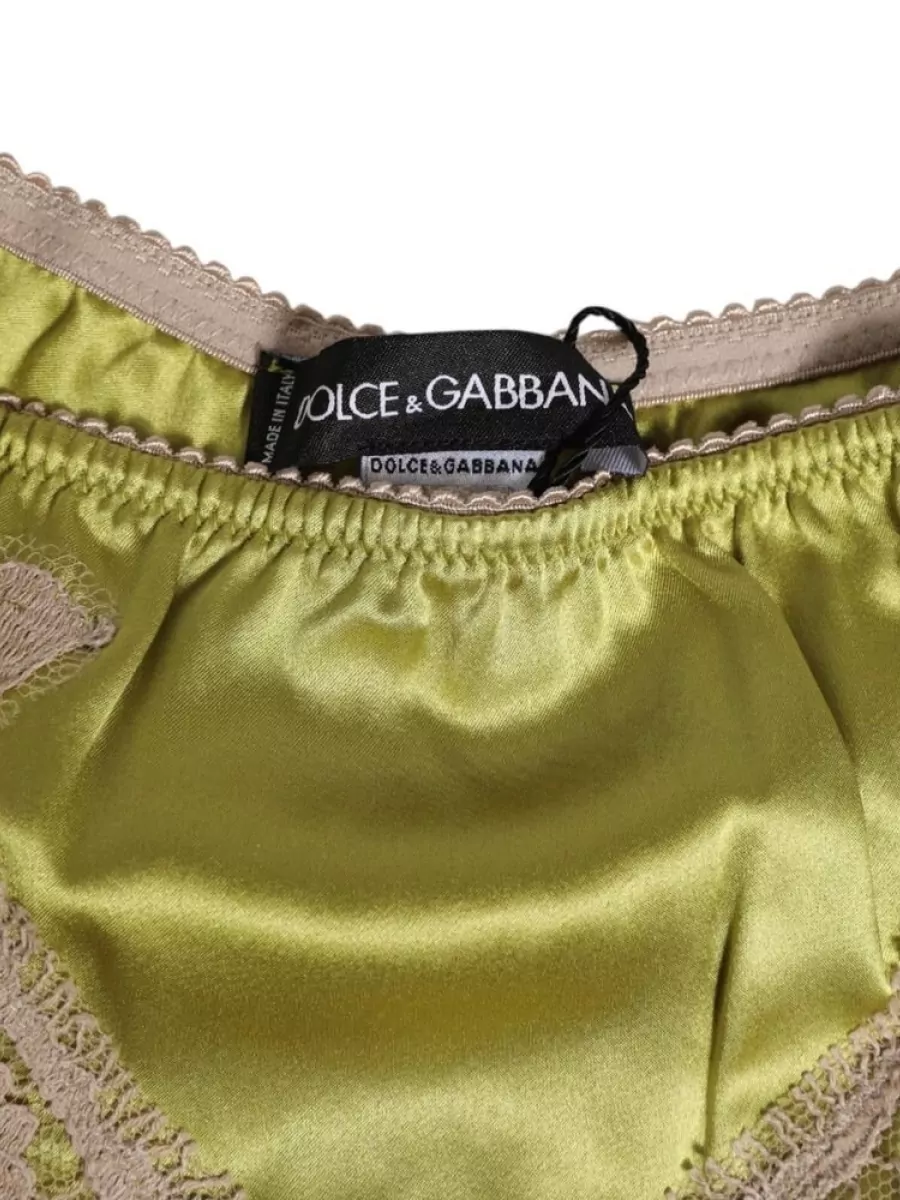 Dolce&Gabbana Silk Satin Lace Trim Briefs