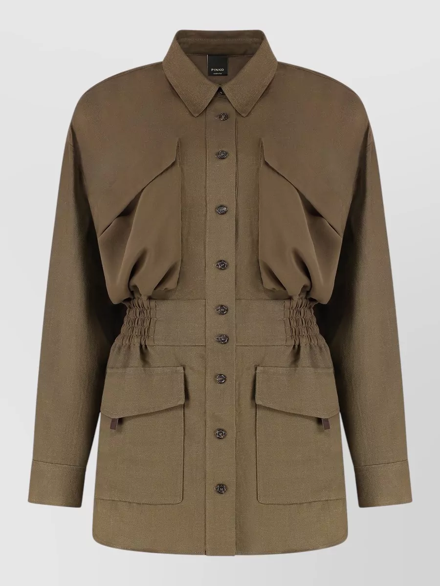 Pinko viscose linen overshirt jacket
