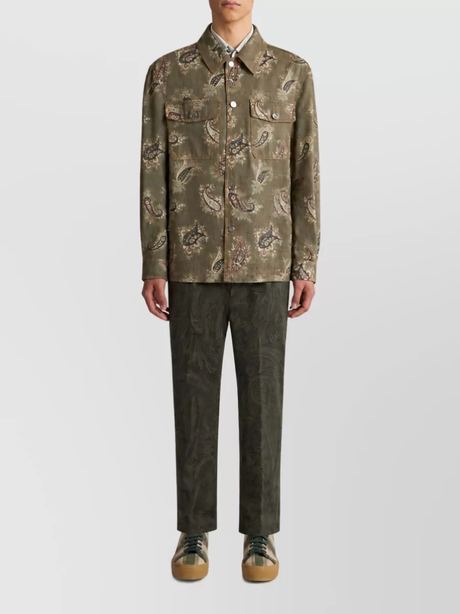 Etro Paisley Print Cotton Shirt Jacket