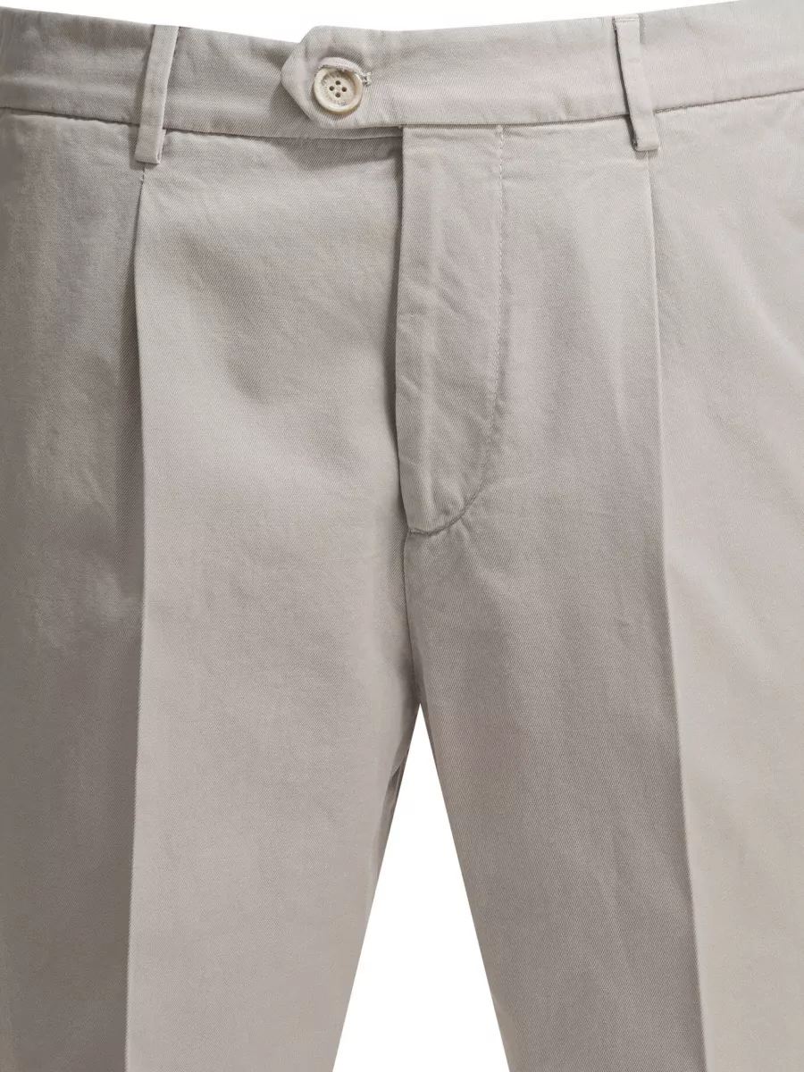 Brunello Cucinelli Tailored Trousers Pleated Front Belt Loops Pockets