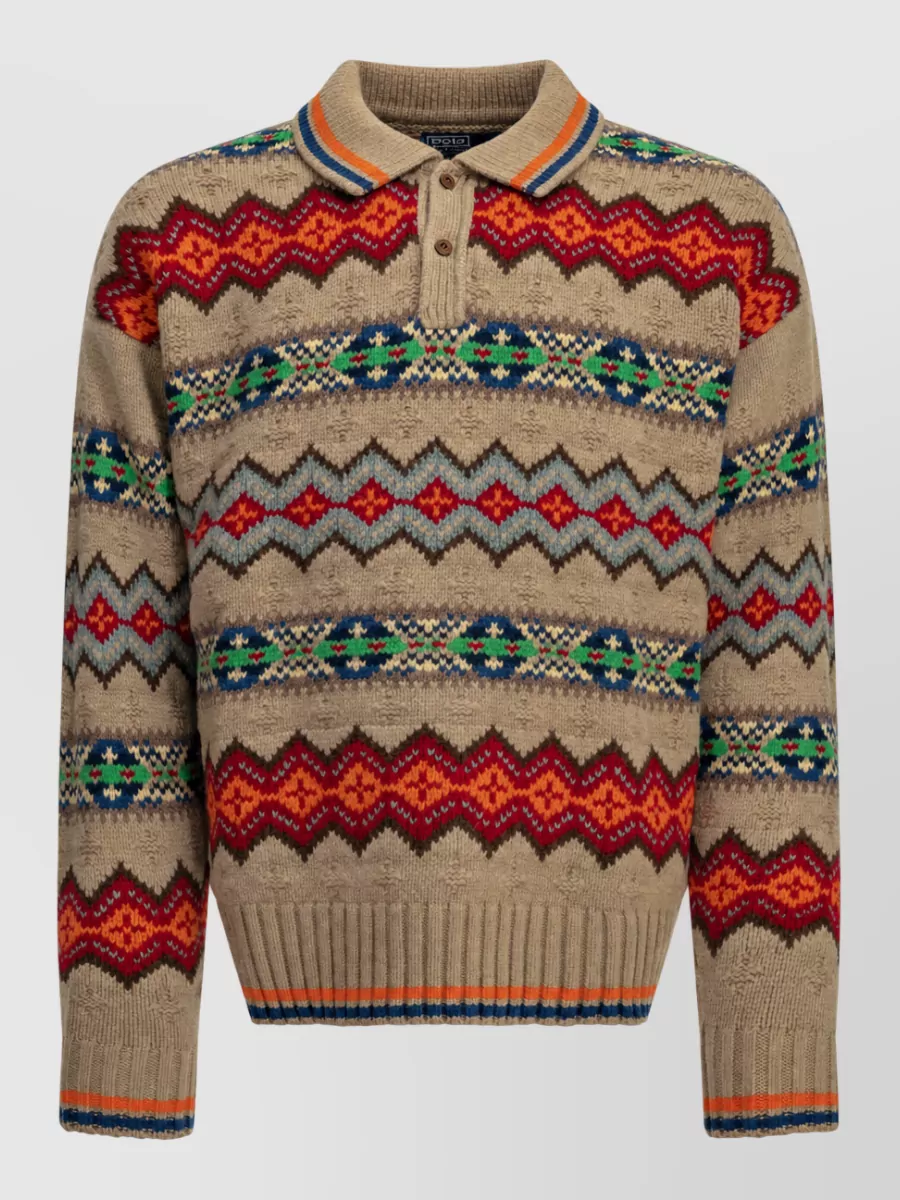 Polo Ralph Lauren wool fair isle polo sweater