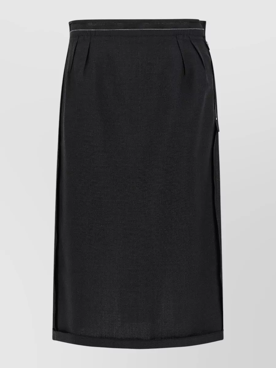 Maison Margiela virgin wool pleated midi skirt