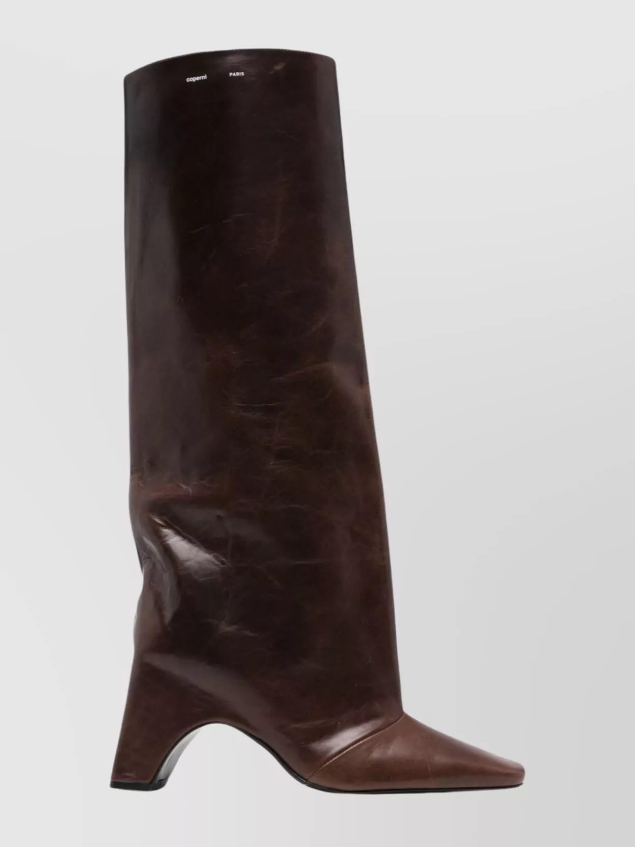 Coperni High Shaft Block Heel Ankle Boots In Brown