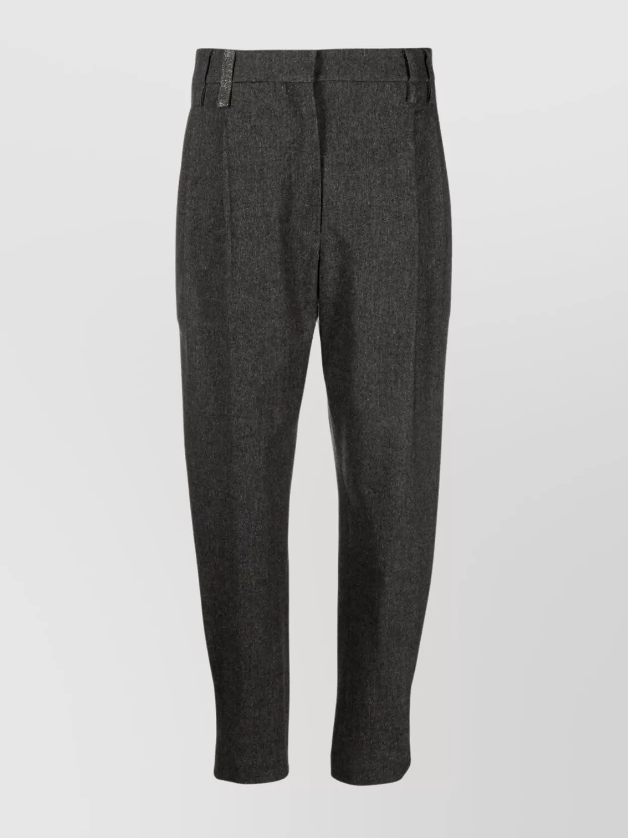 Brunello Cucinelli Tailored Trousers With Belt Loops And Pleated Front In Gray