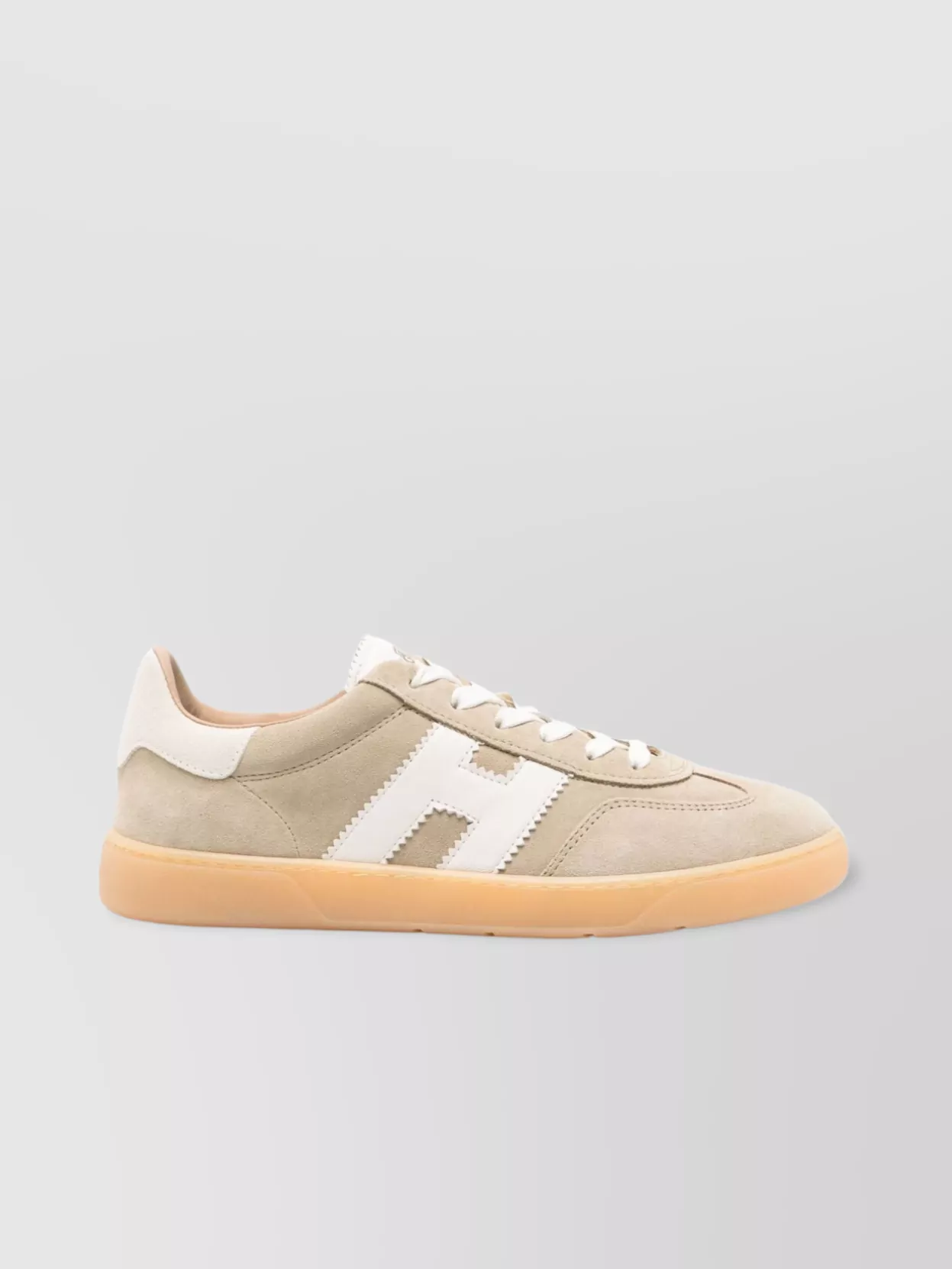 Hogan Leather Sneakers With Contrast Stitching And Suede Panels
