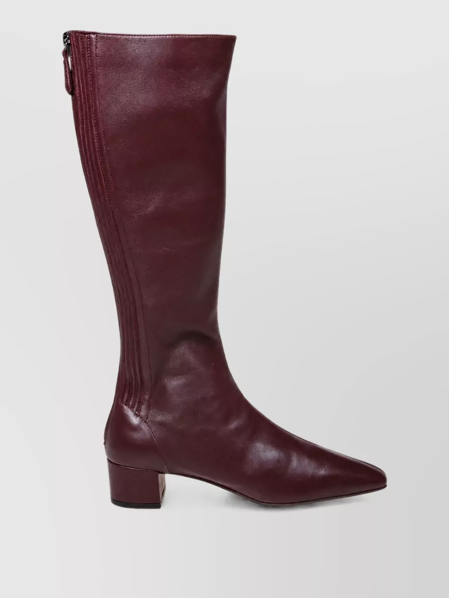 Aquazzura Leather Ribbed Ankle Boots