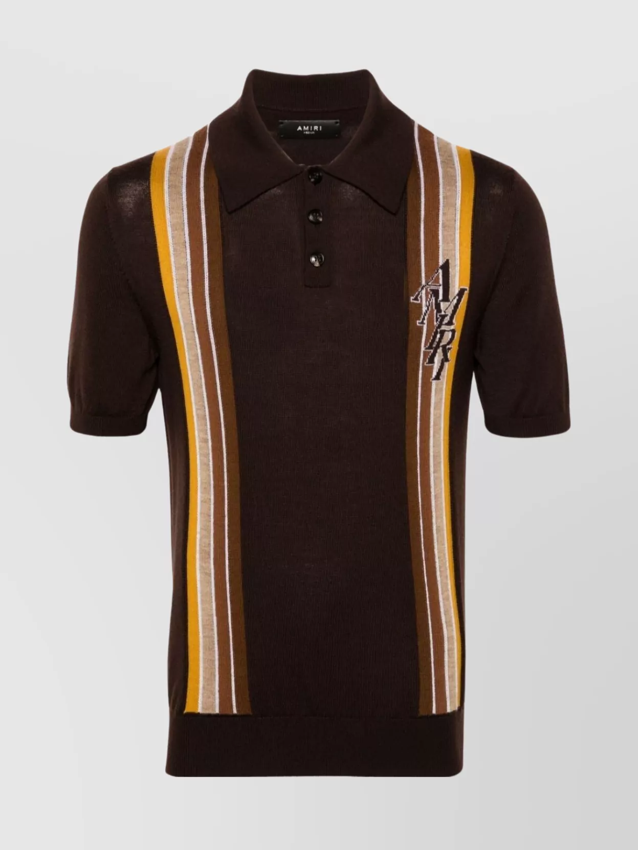 Shop Amiri Stack Stripe Short Sleeve Polo Shirt