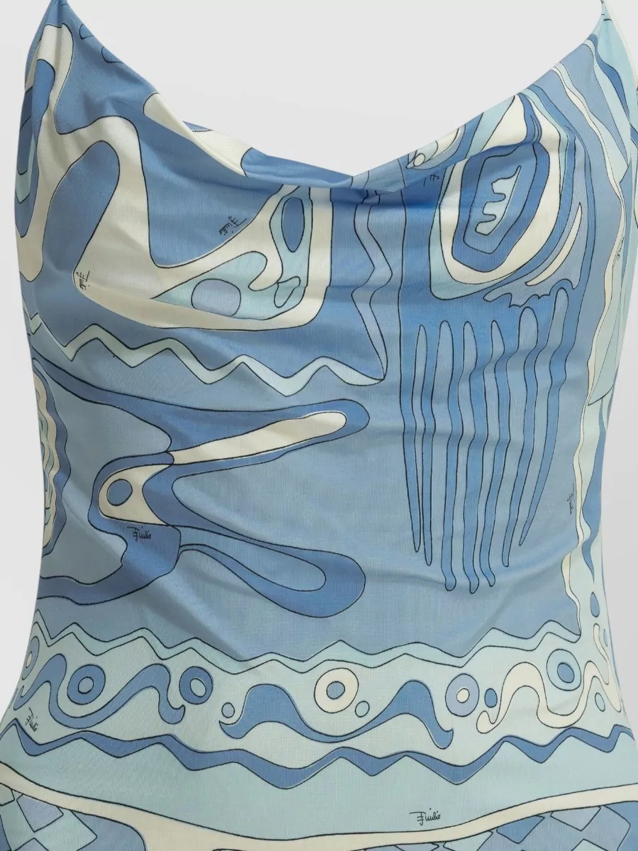 Pucci Angoli Mini Dress Open Back Straps In Blue