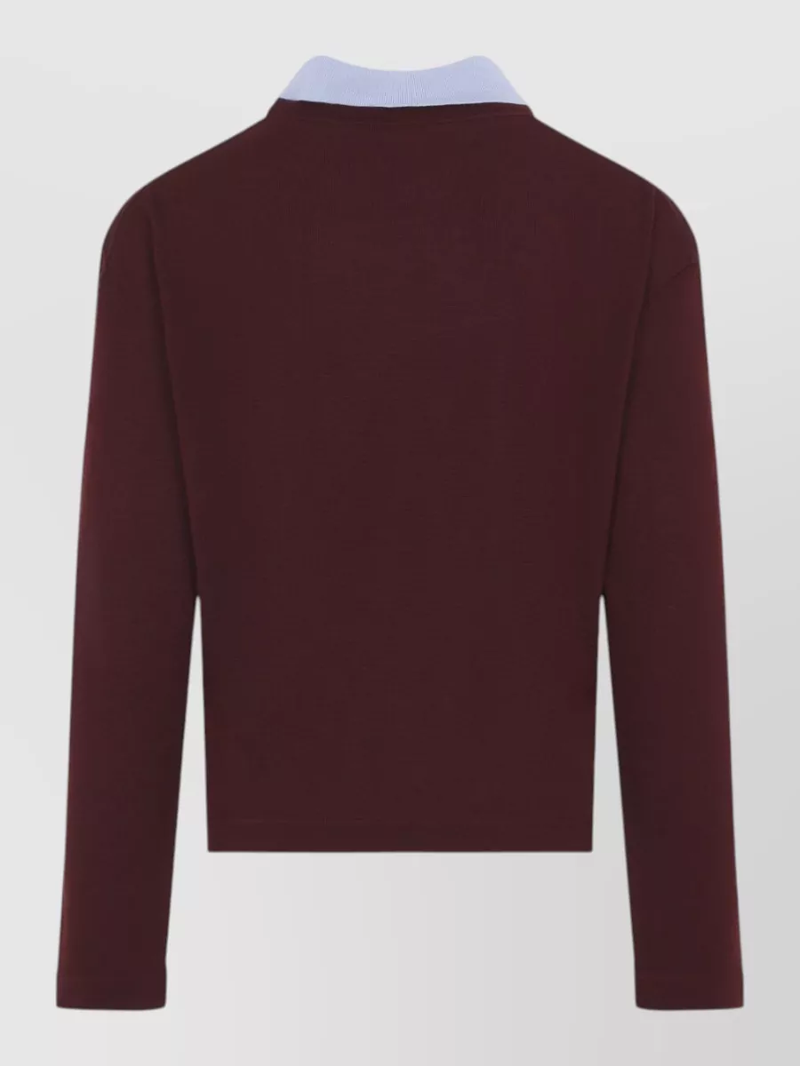Jil Sander Wool Knit Long-Sleeve Polo Shirt