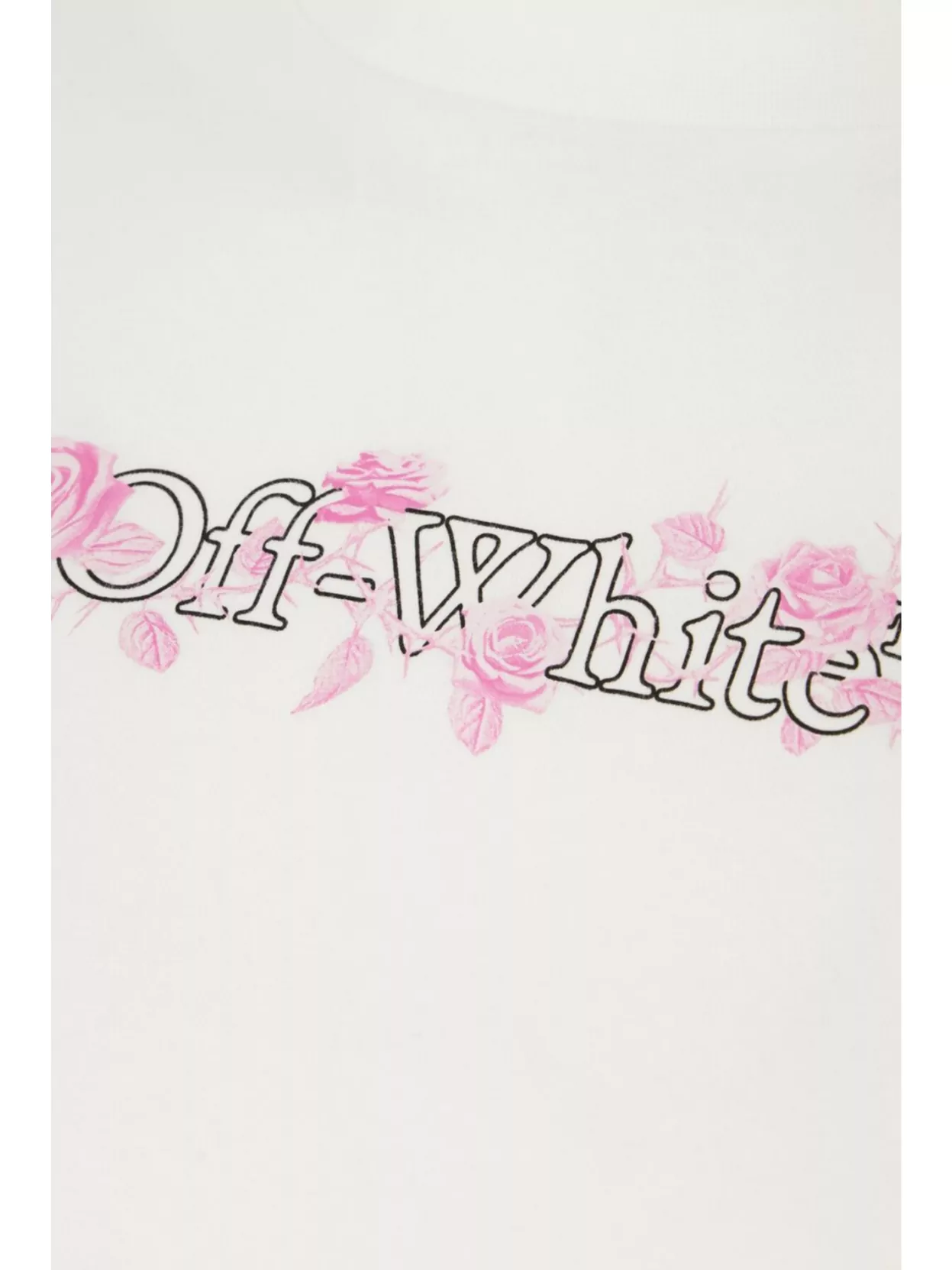 Off-white Cotton Crew Neck T-shirt With Graphic Print In White