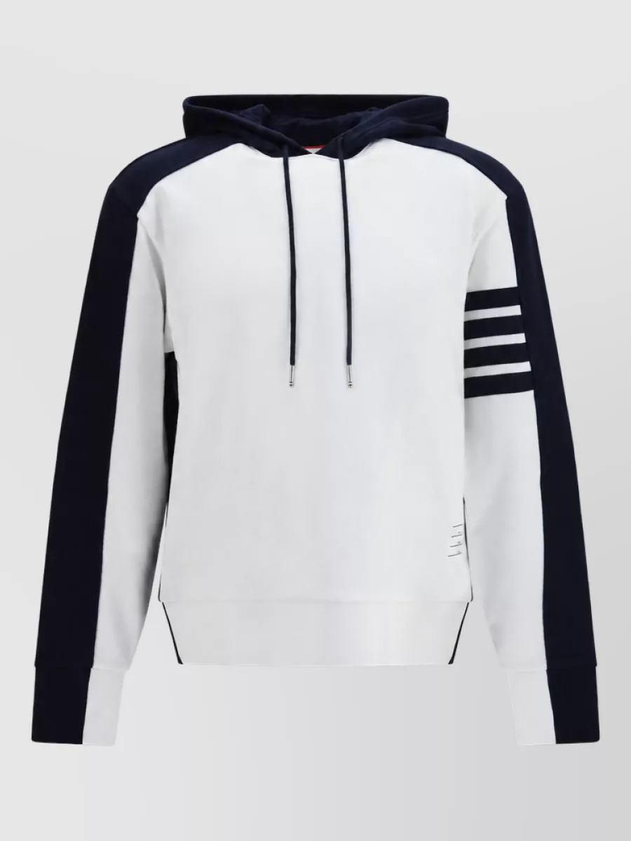 Thom Browne cotton colorblock hooded sweatshirt