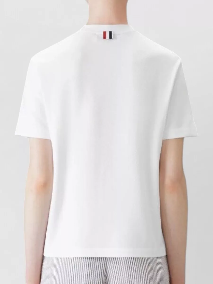 Thom Browne Short Sleeve T-Shirt Engineered Stripe Pique