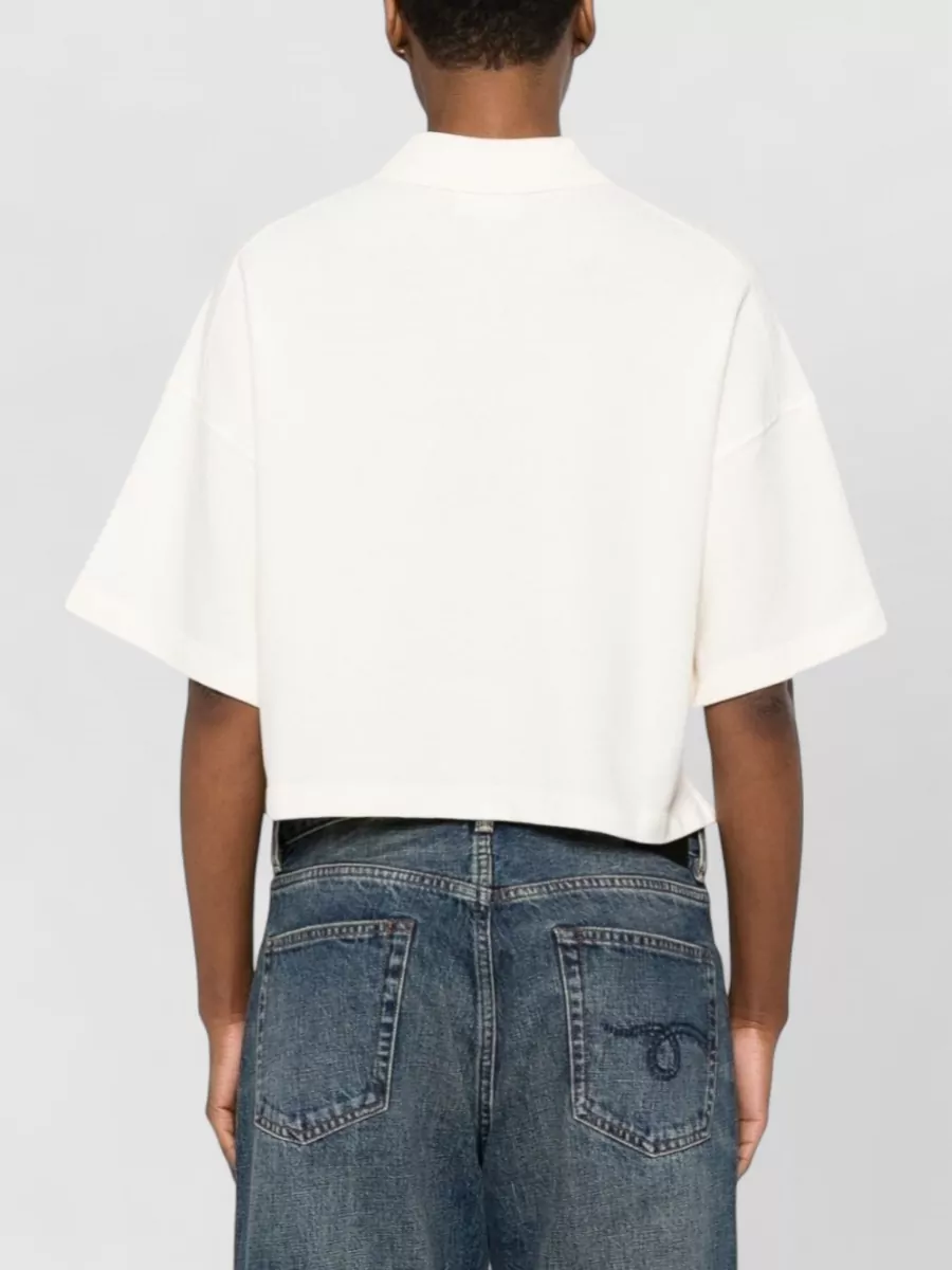 Maison Kitsuné Cropped Oversized Cotton Polo Shirt