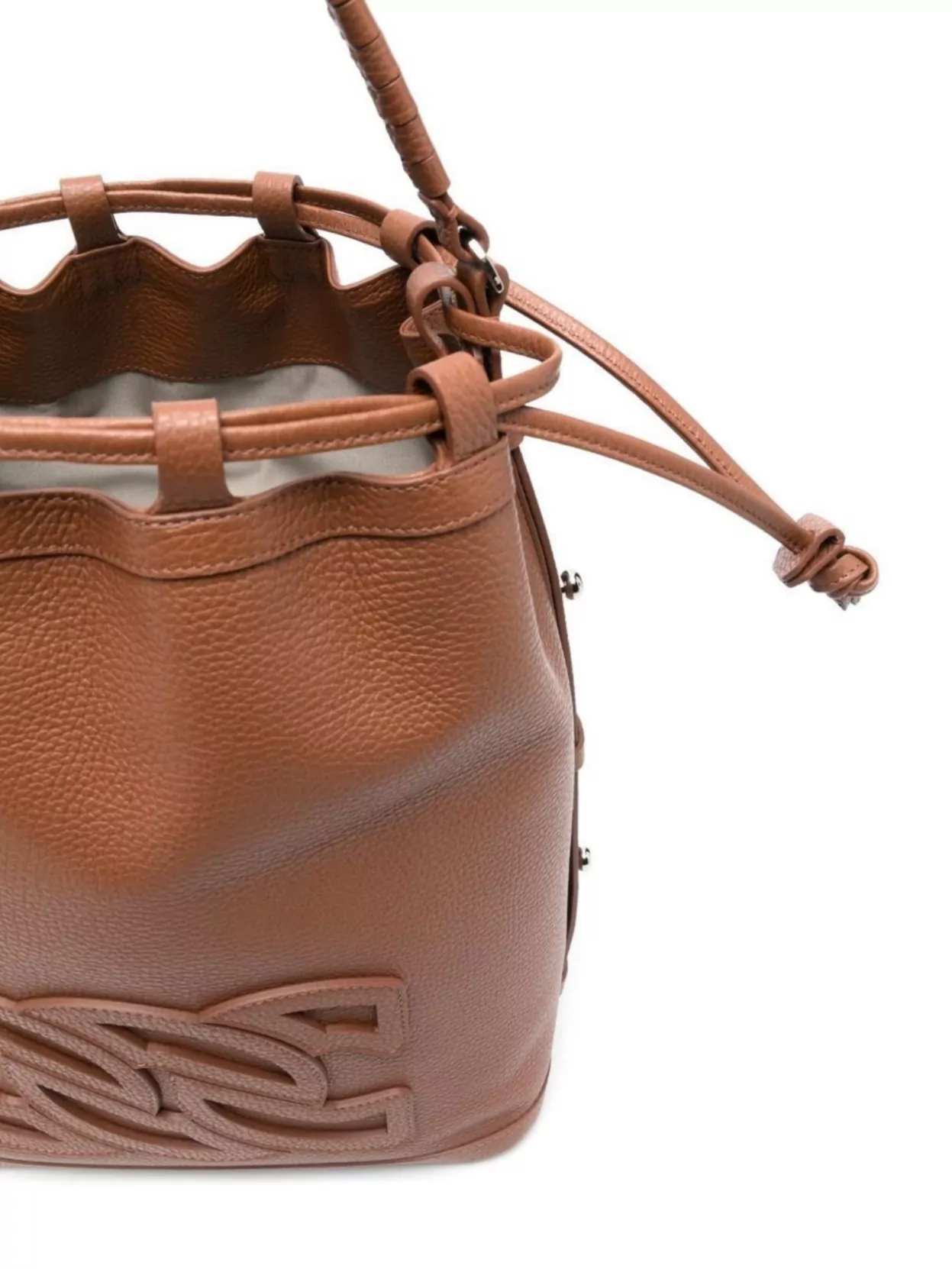 Casadei Eyelet Leather Shoulder Bag Handle