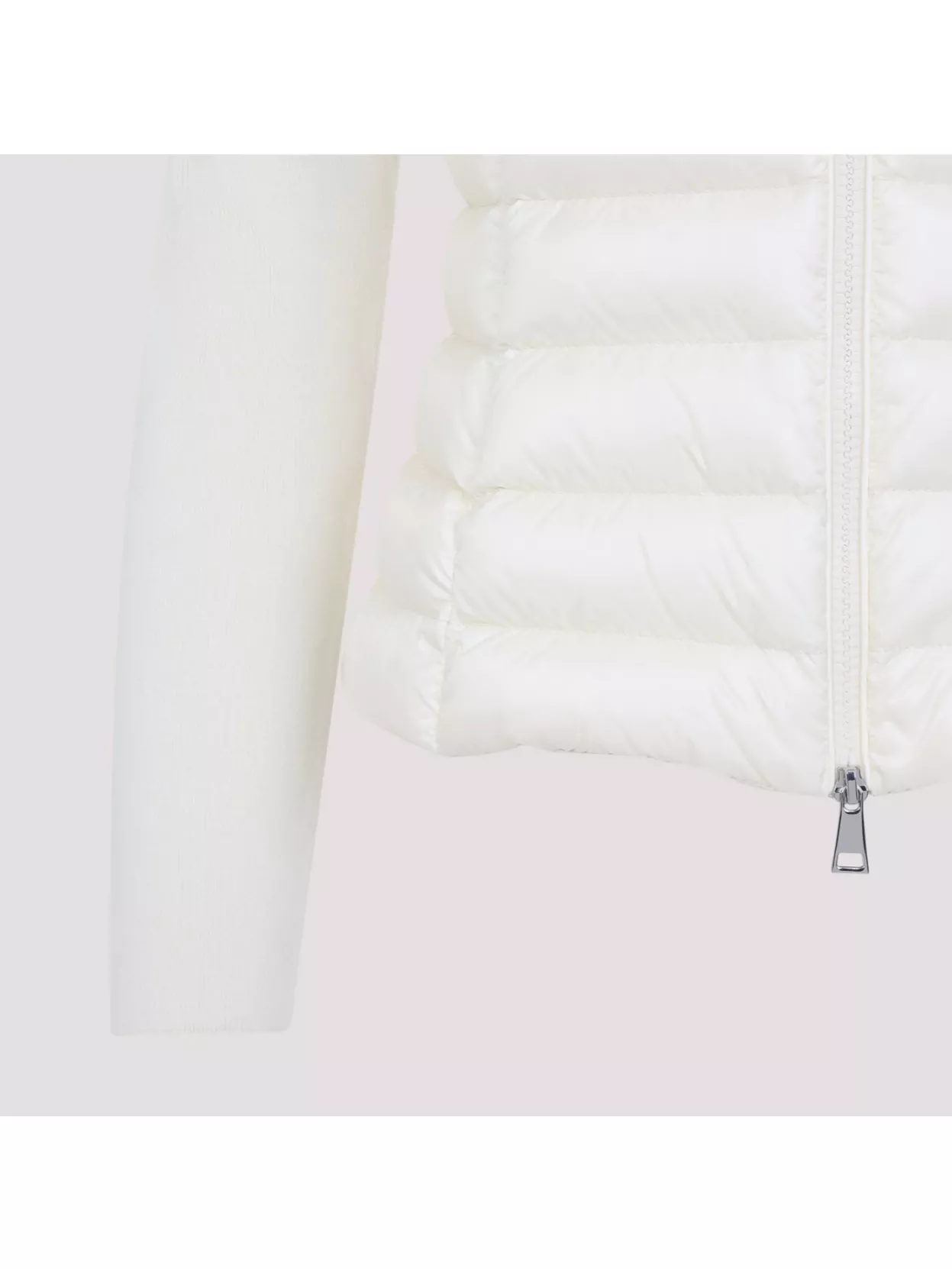 Moncler Quilted Wool Jacket Feather Insert In White