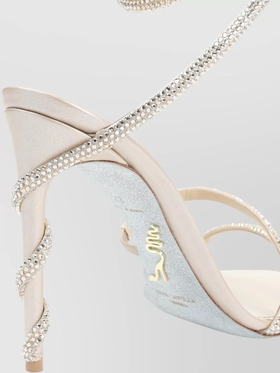Rene Caovilla Sandal Open Toe Thin Sole Spiral Strap