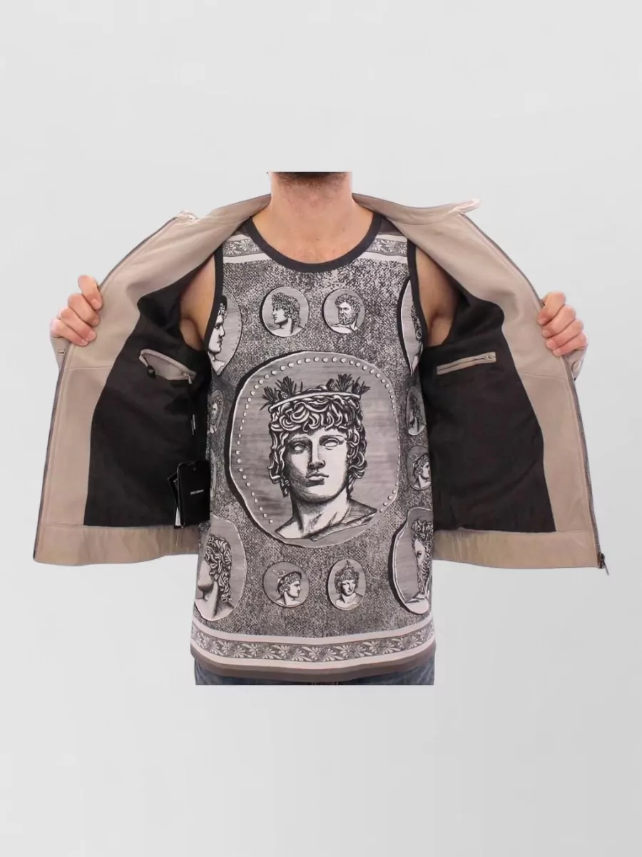 Dolce&Gabbana Lambskin Leather Biker Jacket