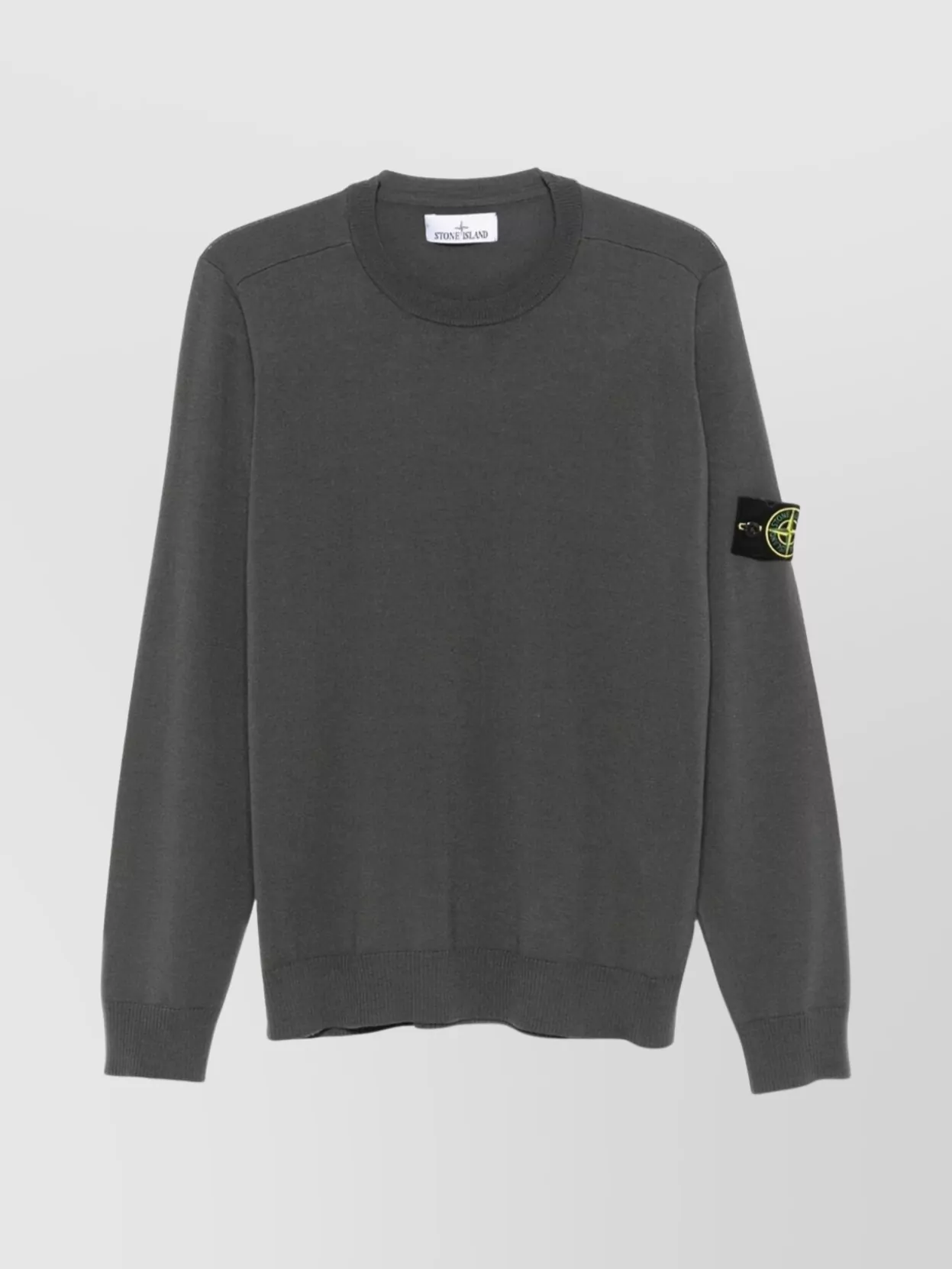 Stone Island Crew Neck Long Sleeve Ribbed Jumper