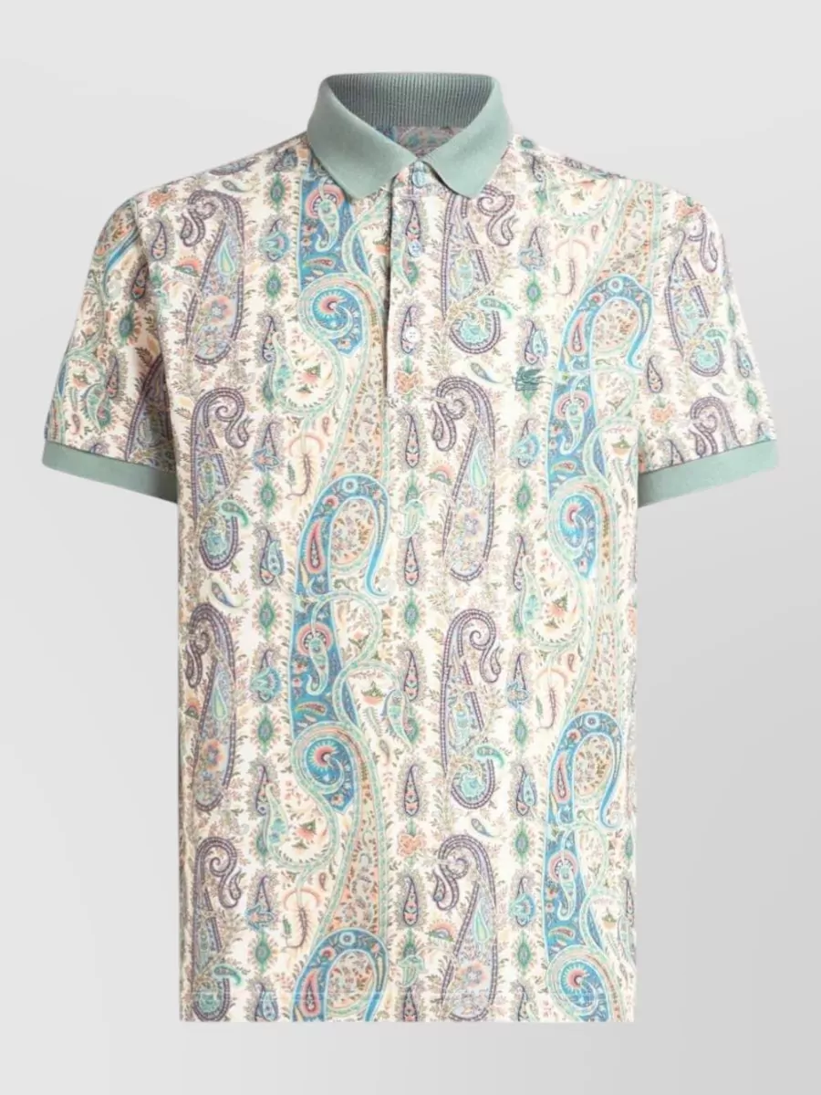 Etro cotton ribbed polo shirt