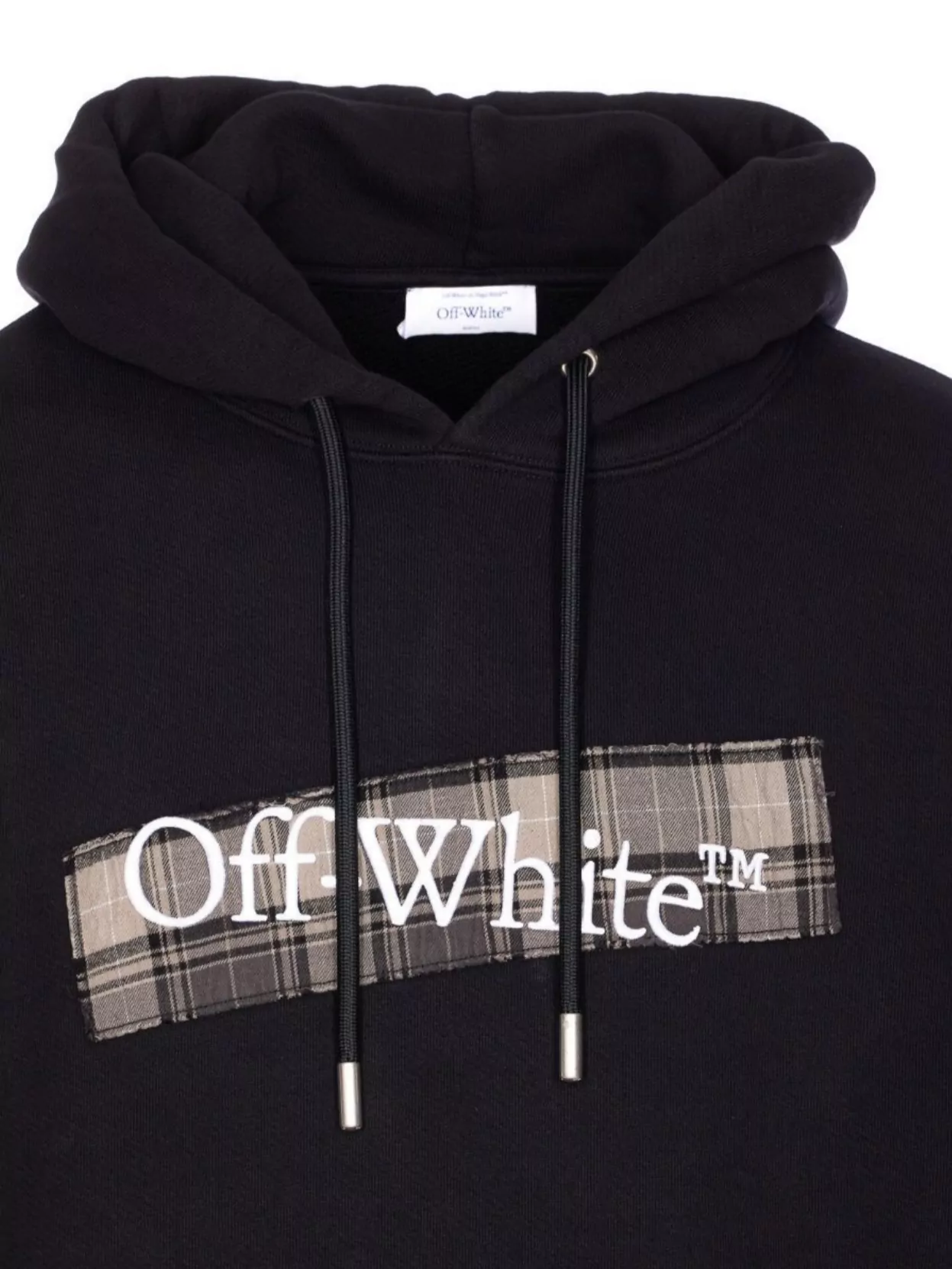 Off-white Flannel Diag Skate Drawstring Hoodie In Blue
