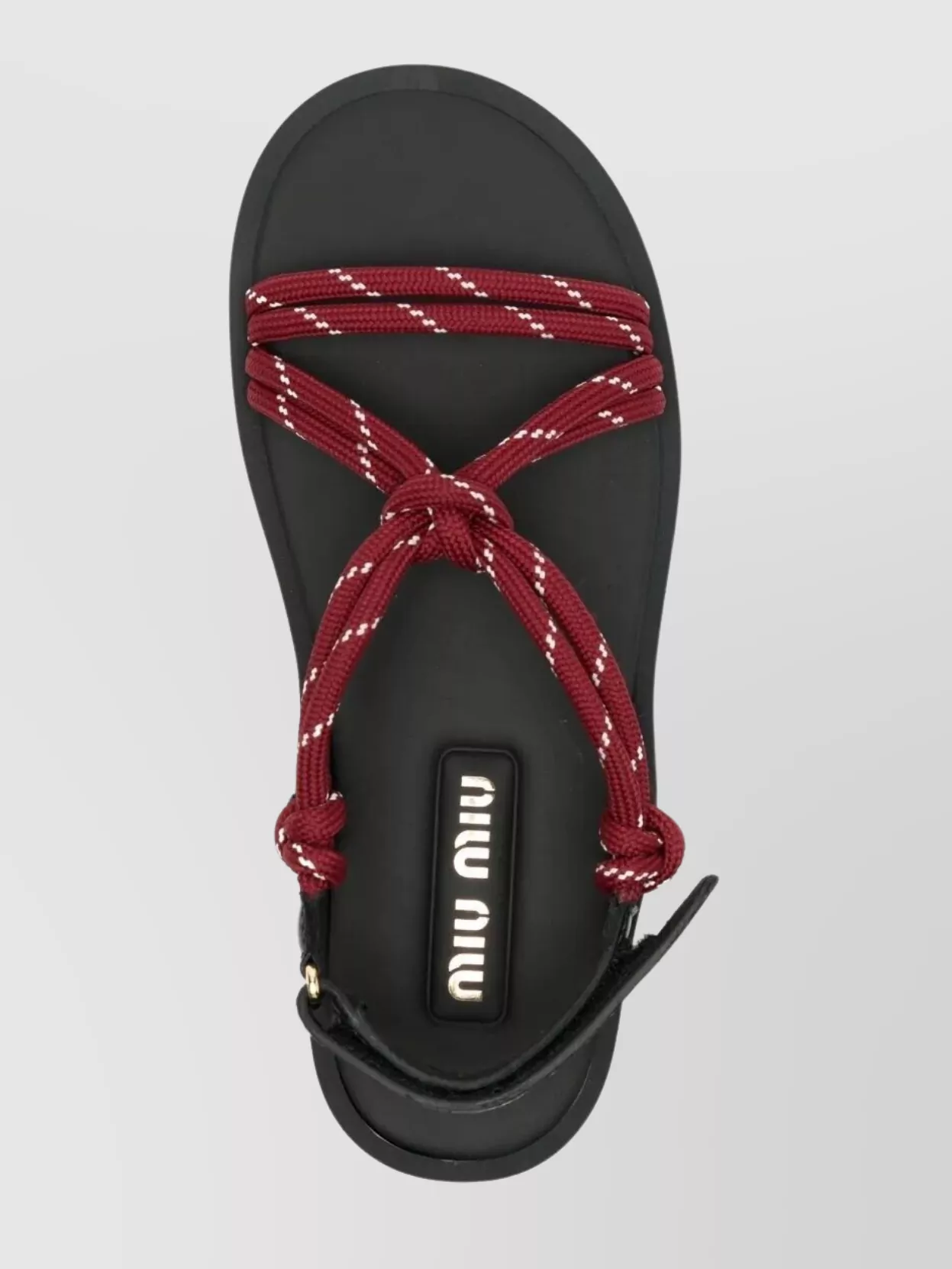Miu Miu Nastro Cross Rope Grip-strap Sandals In Metallic