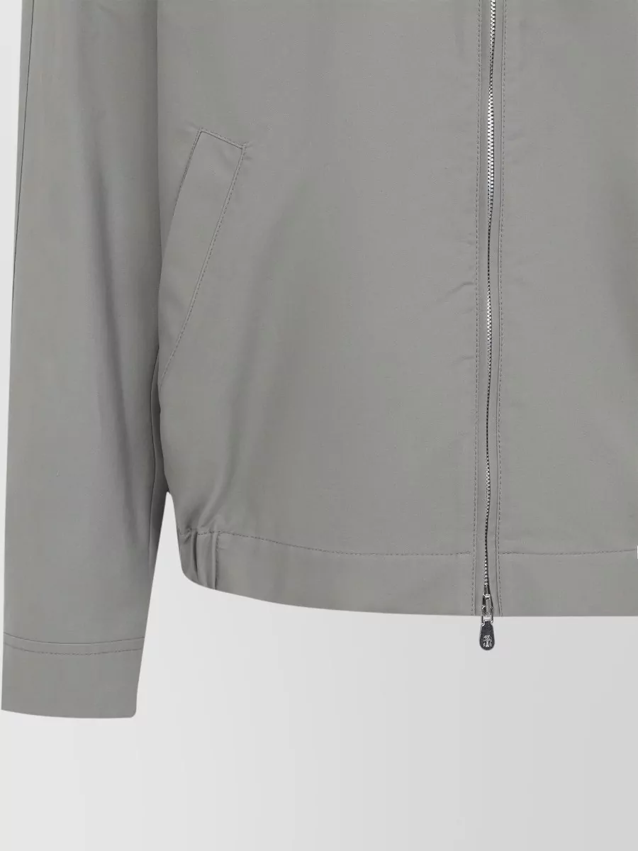 Brunello Cucinelli Cotton Nylon Jacket Button Detail High Collar