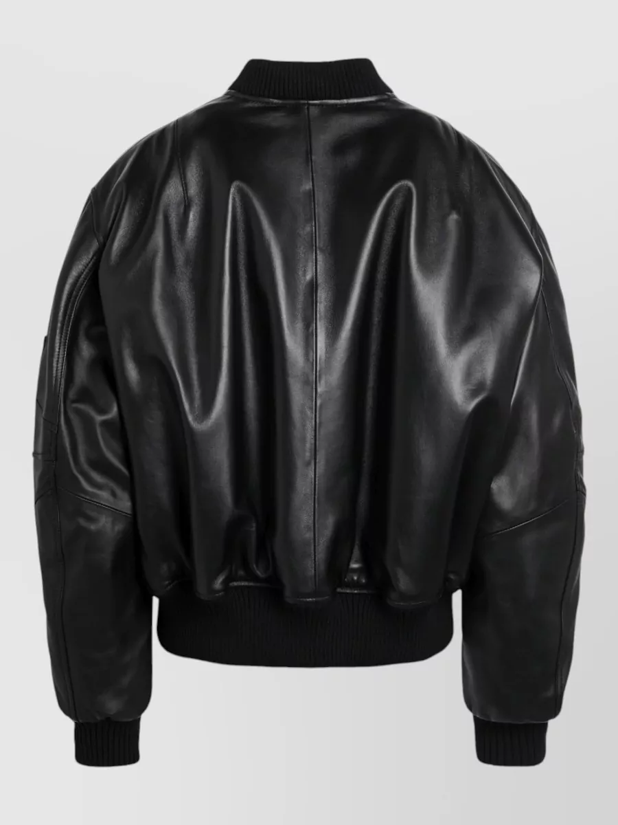 The Attico Leather Bomber Jacket