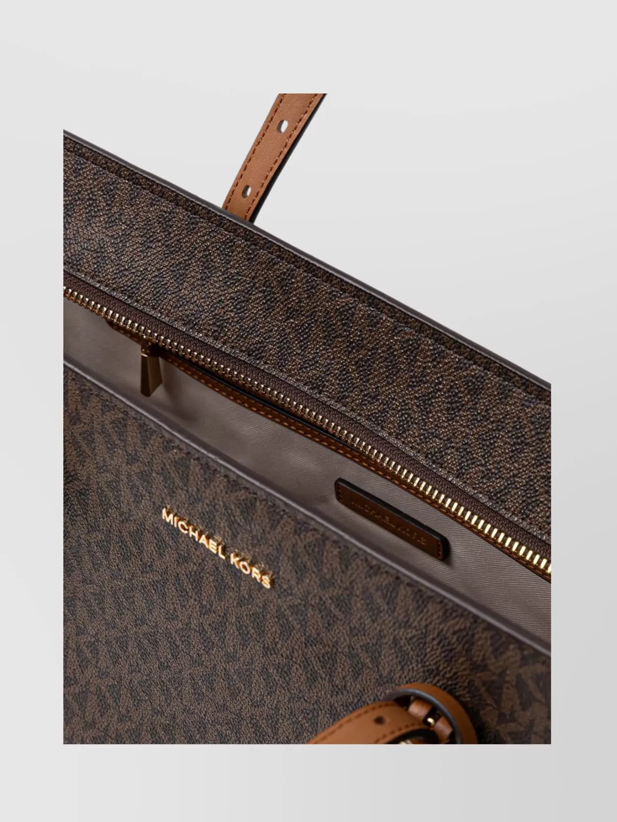 Michael Kors Monogrammed Tote Bag With Adjustable Straps And Gold-tone Hardware