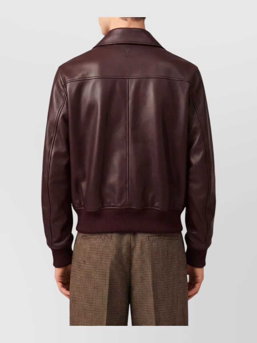 Ami Paris Lambskin Bomber Jacket