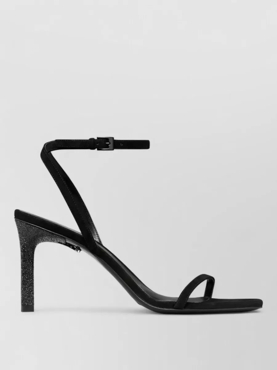 Tory Burch Sparkling Open Toe 90mm Heel Sandal In Black