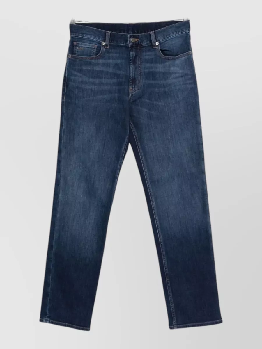 Emporio Armani denim straight-leg trousers