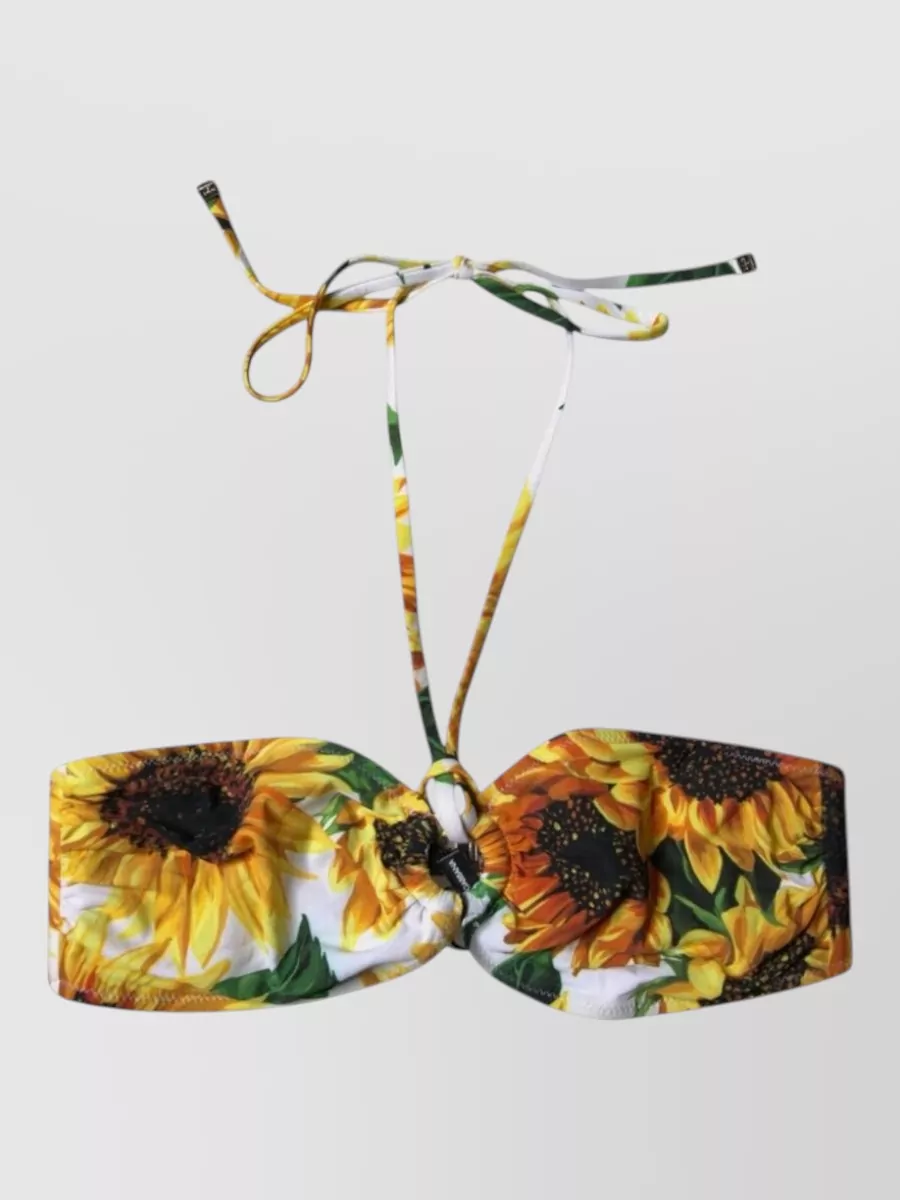 Dolce&Gabbana Floral-print halterneck bikini top