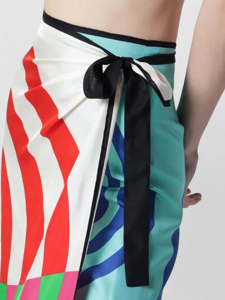 Dries Van Noten Silk Midi Wrap Skirt