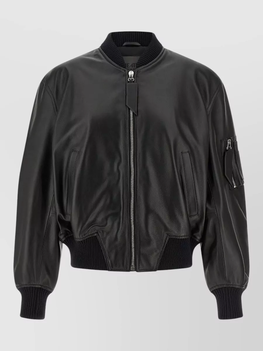 The Attico Lamb Leather Bomber Jacket