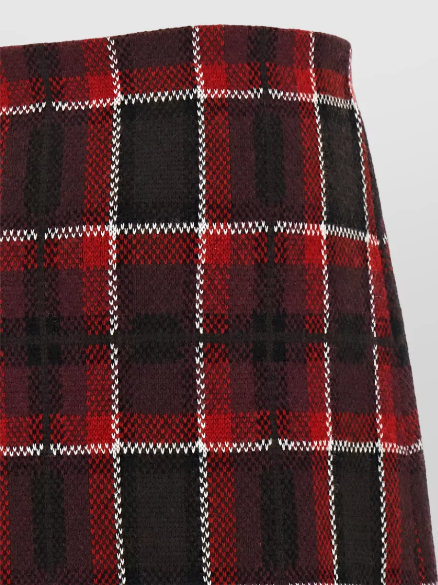Guest In Residence Wool Cashmere Tartan Asymmetric Mini Skirt