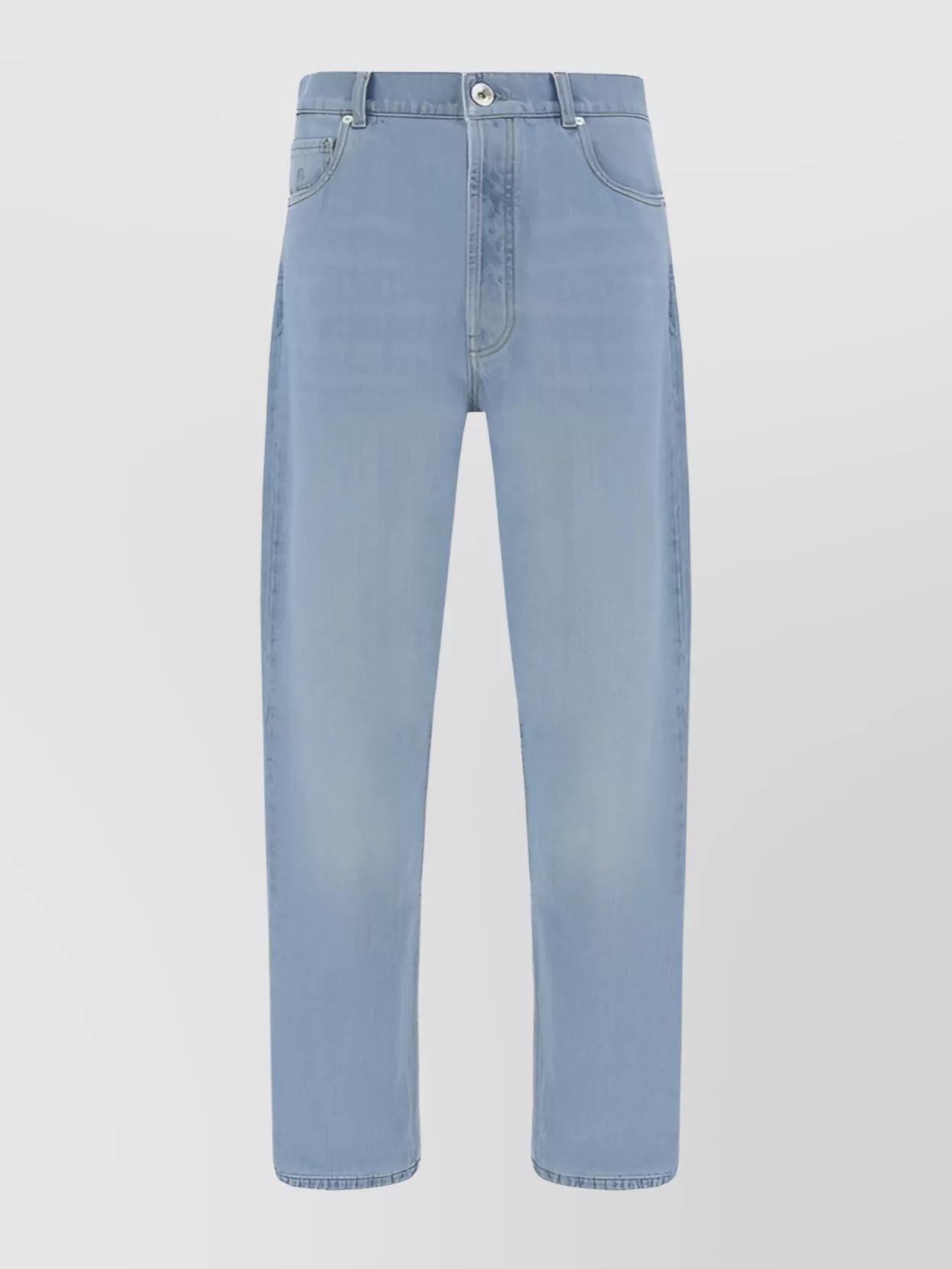 Shop Brunello Cucinelli Straight Fit Cotton Jeans With Back Pockets