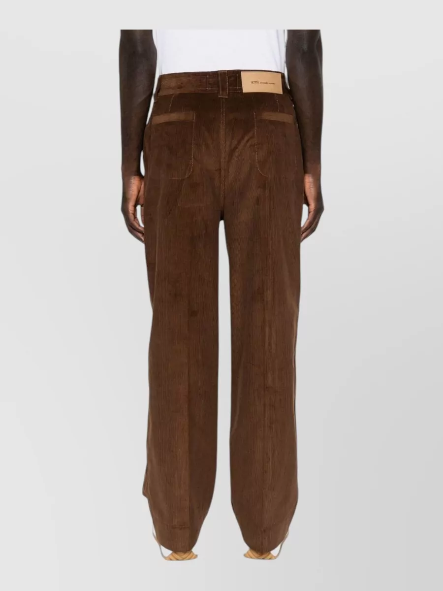 Ami Paris Corduroy High-Rise Wide-Leg Trousers