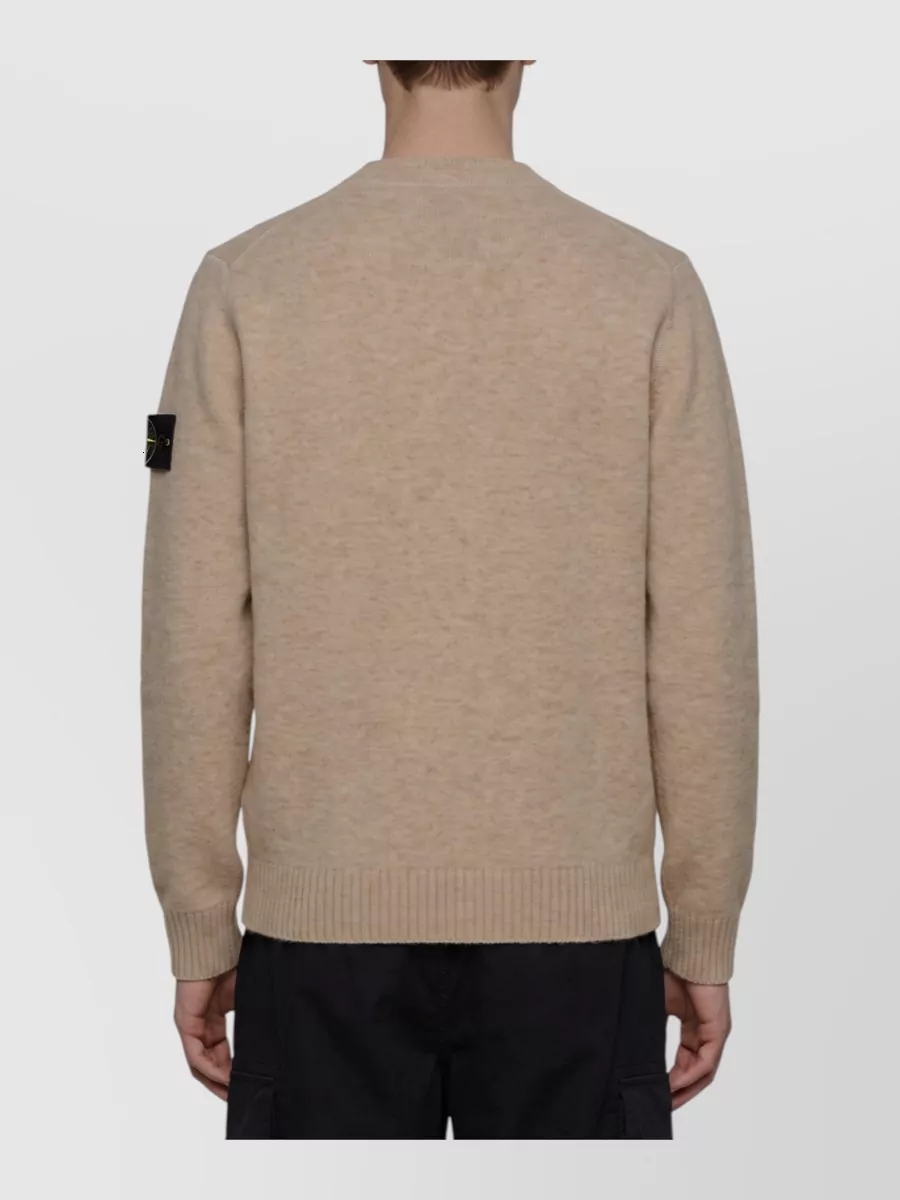 Stone Island Ribbed Crewneck Wool-Blend Sweater