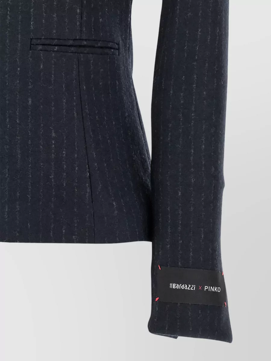 Pinko Wool-Blend Pinstripe Off-The-Shoulder Blazer