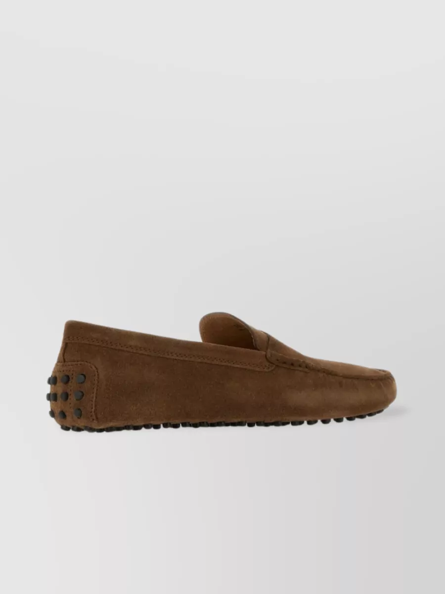 Tod's Gommino Suede Leather Loafers In Brown