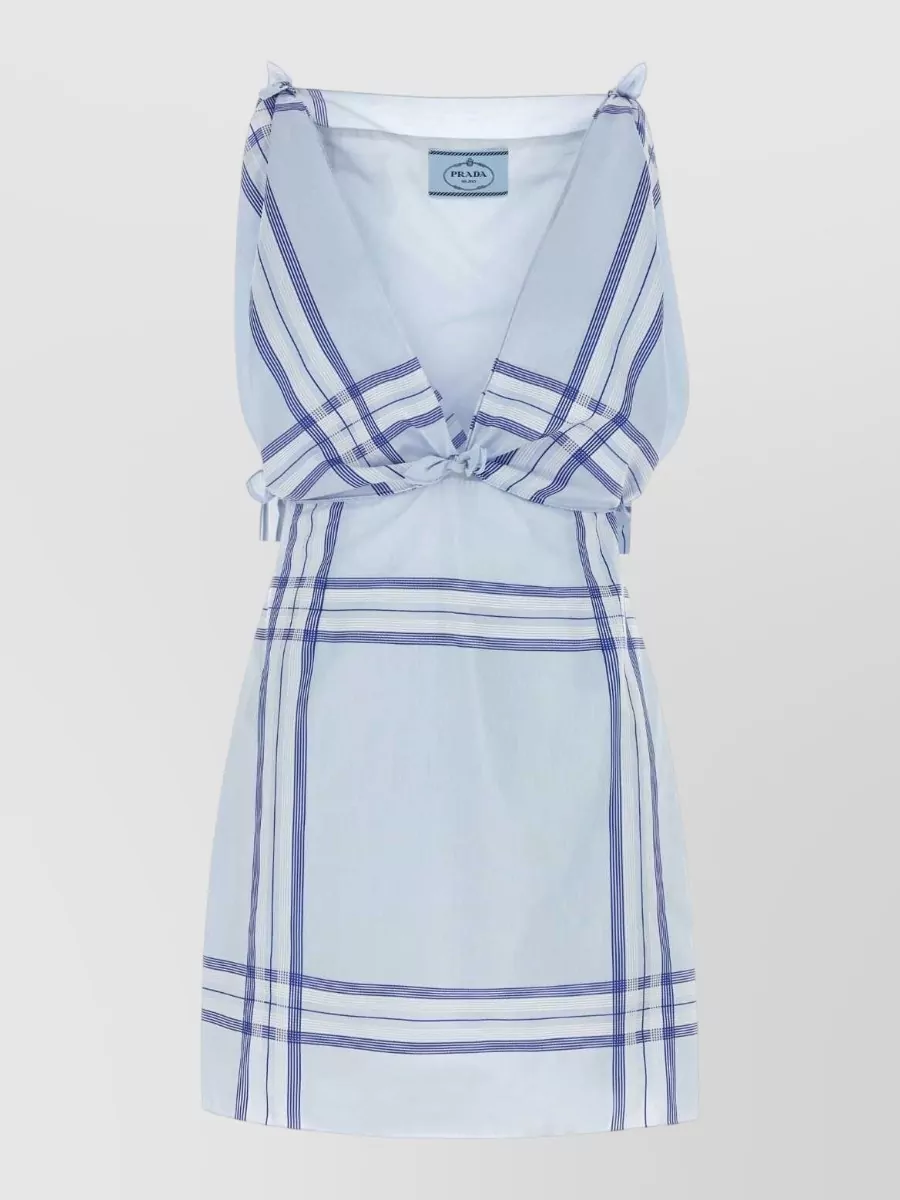 Prada embroidered cotton mini dress