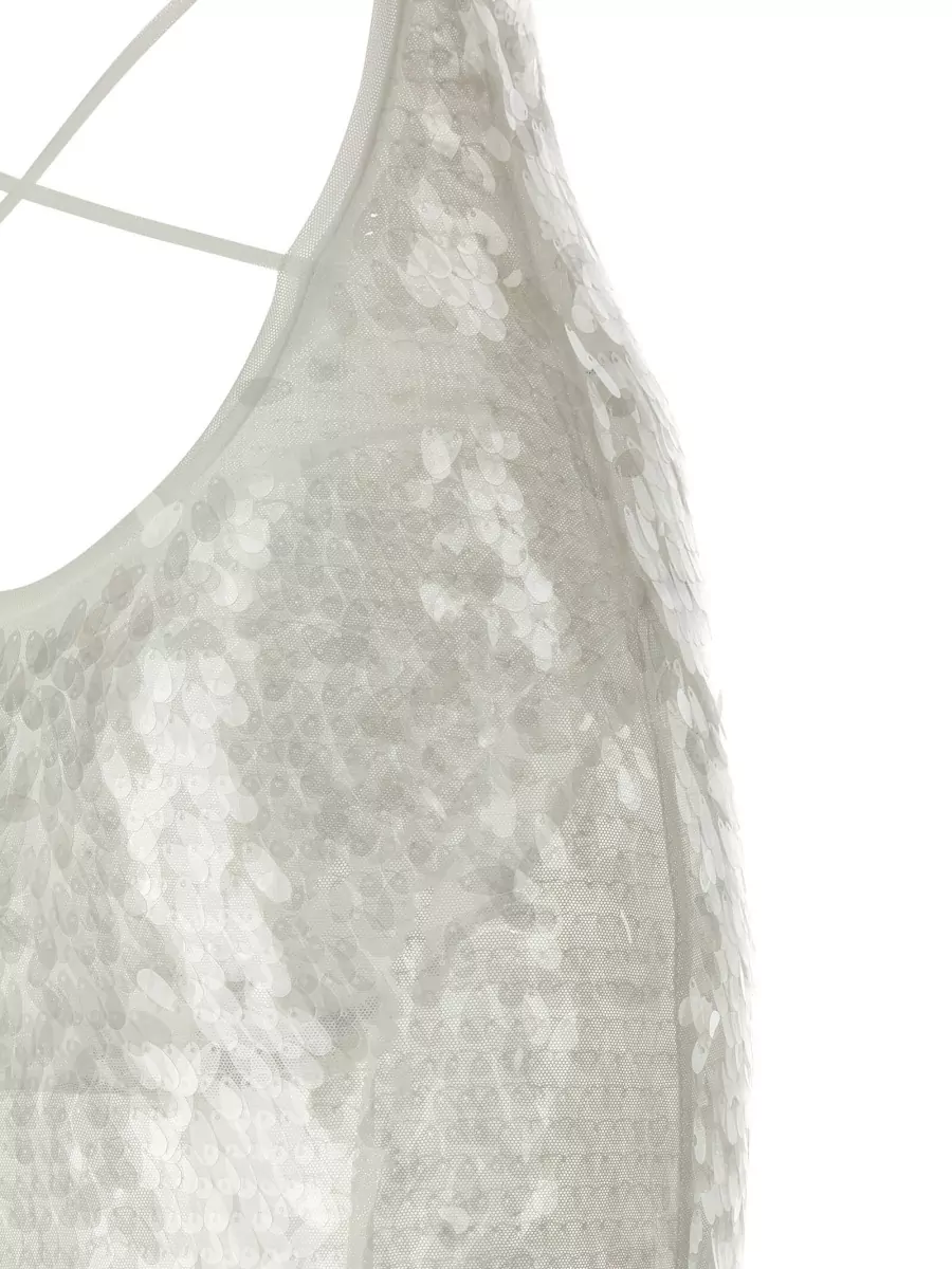 Norma Kamali Sequined Sleeveless V-Neck Maxi Dress
