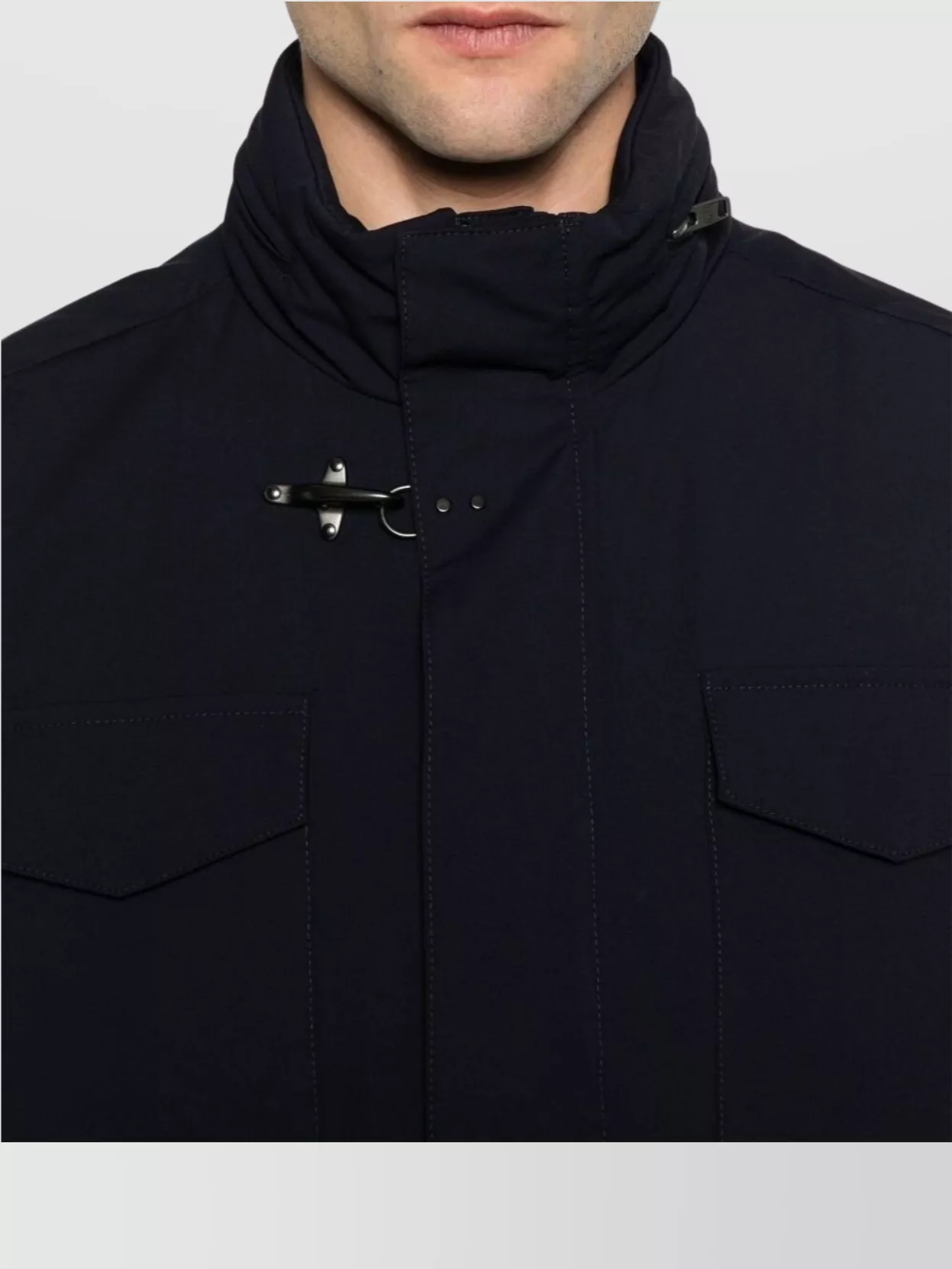 Fay Hooded Jacket With Adjustable Neck Strap