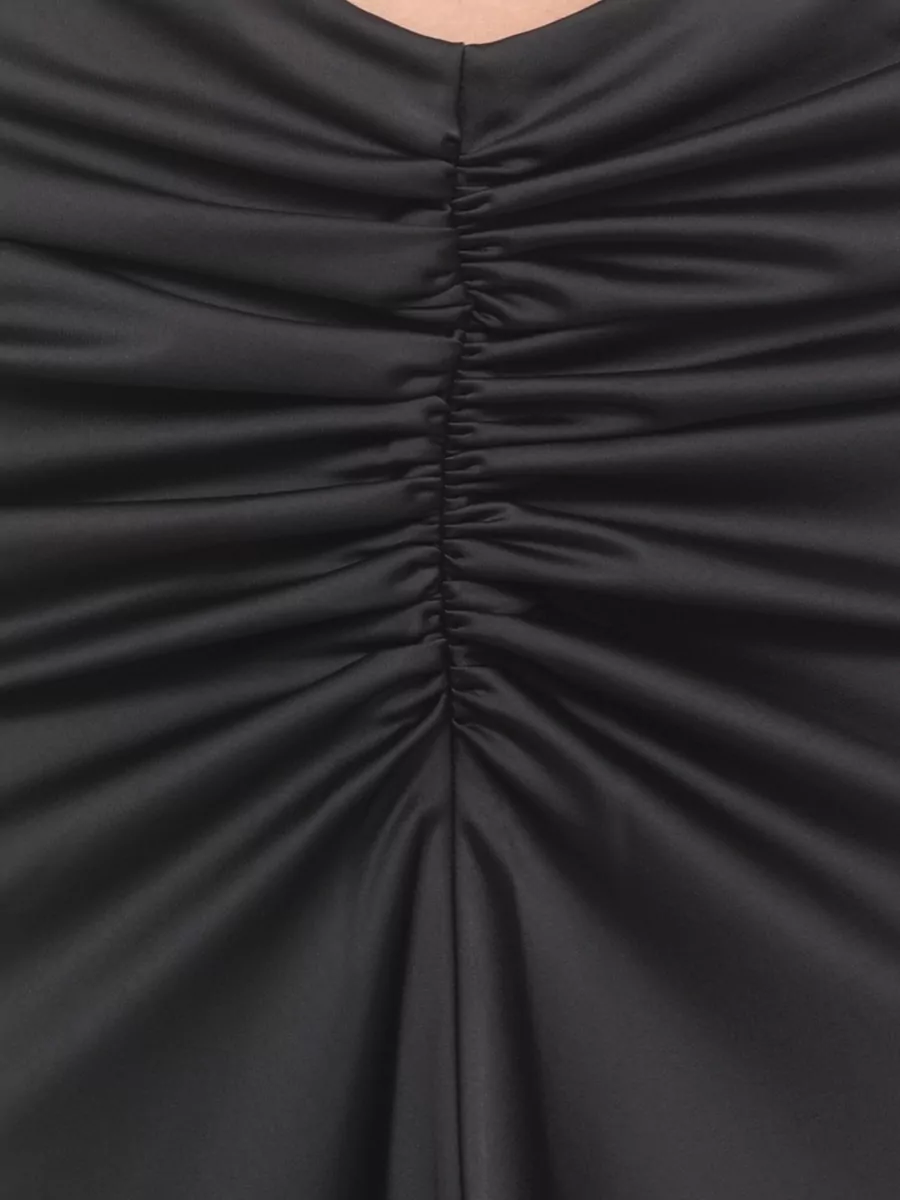 The Andamane Draped Satin Midi Skirt