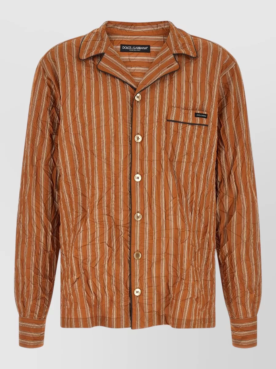 Dolce&Gabbana Silk blend striped long-sleeve shirt